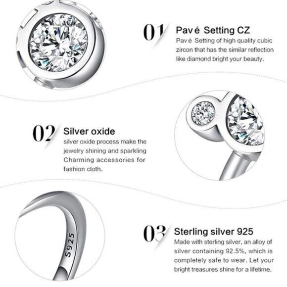 .925 Sterling Silver with White Diamond Cubic Zirconia Mickey Mouse Ring Size 6 - Picture 6 of 6